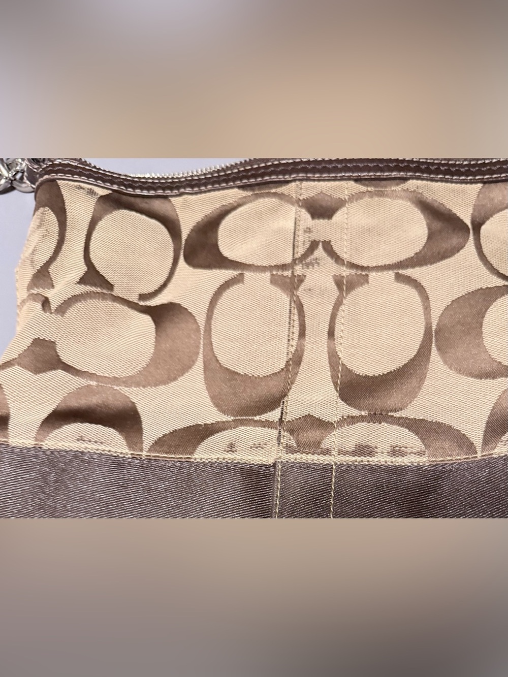 Coach Vintage Beige & Brown Signature Canvas Crossbody Bag - Picture 12 of 14